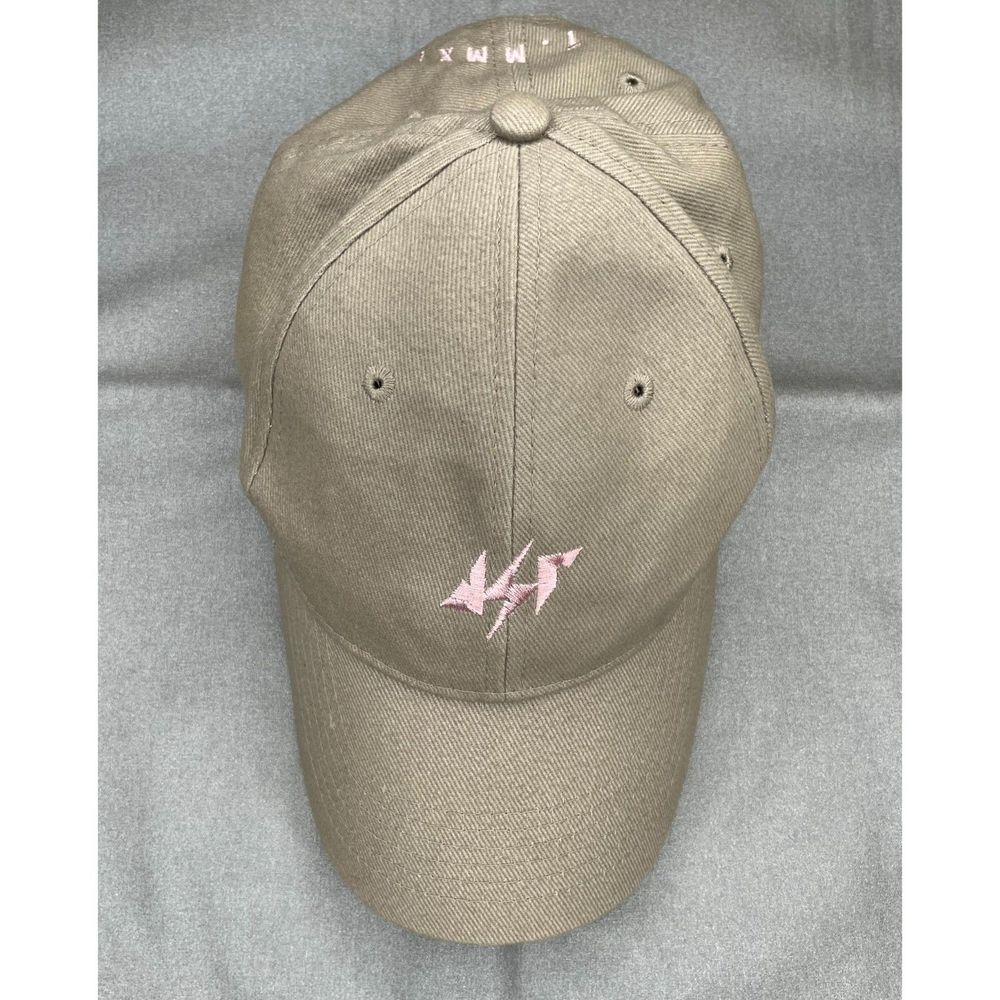 Port & Company Olive Green Adjustable Dad Hat Cap Pink Lightning Bolt EST. MMXII
